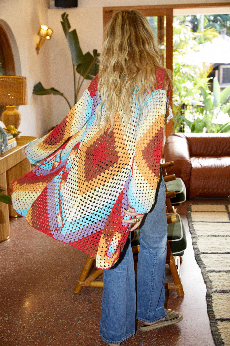 Magic Carpet Ride Crochet Short Coat - Happiness - Chasing Unicorns