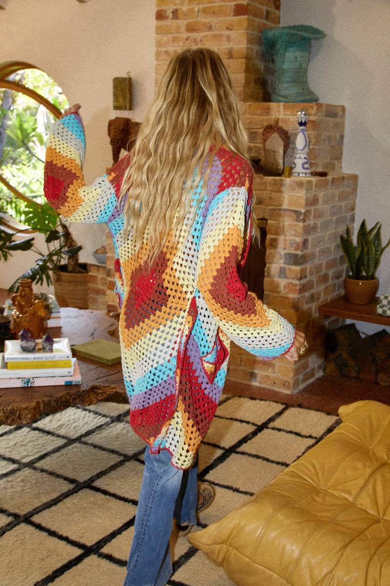 Magic Carpet Ride Crochet Short Coat - Happiness - Chasing Unicorns