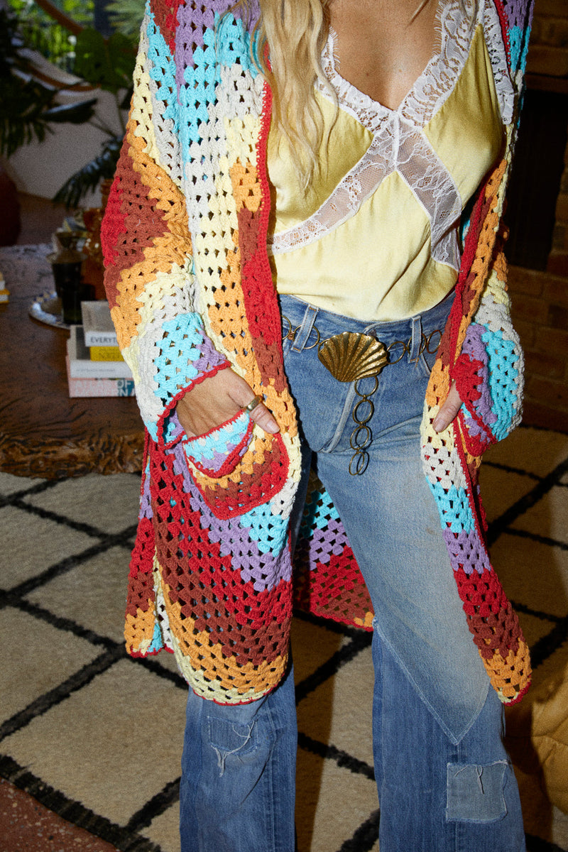 Magic Carpet Ride Crochet Short Coat - Happiness - Chasing Unicorns