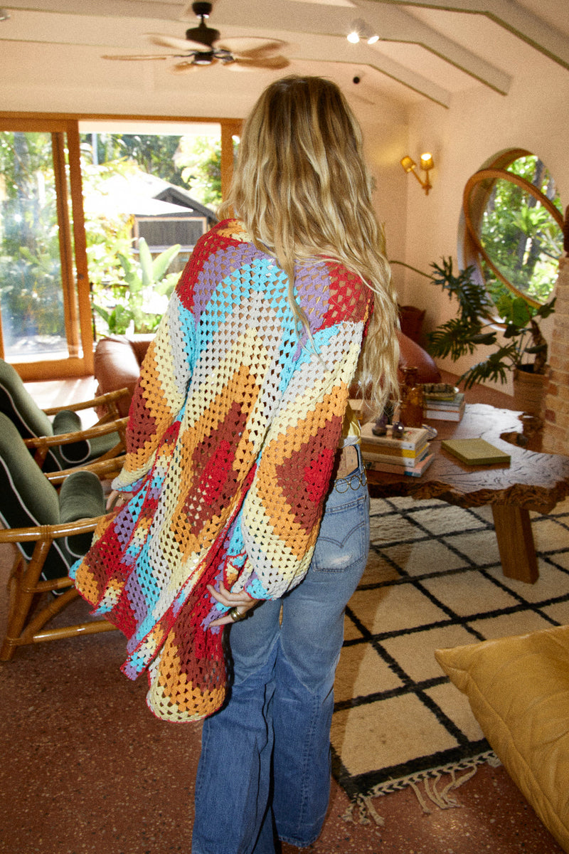 Magic Carpet Ride Crochet Short Coat - Happiness - Chasing Unicorns