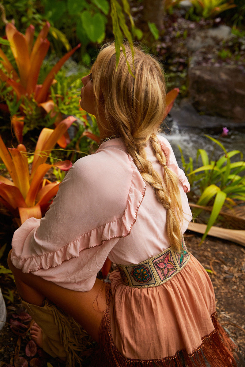 Mellow My Mind Embroidered Silk Blouse - Chasing Unicorns