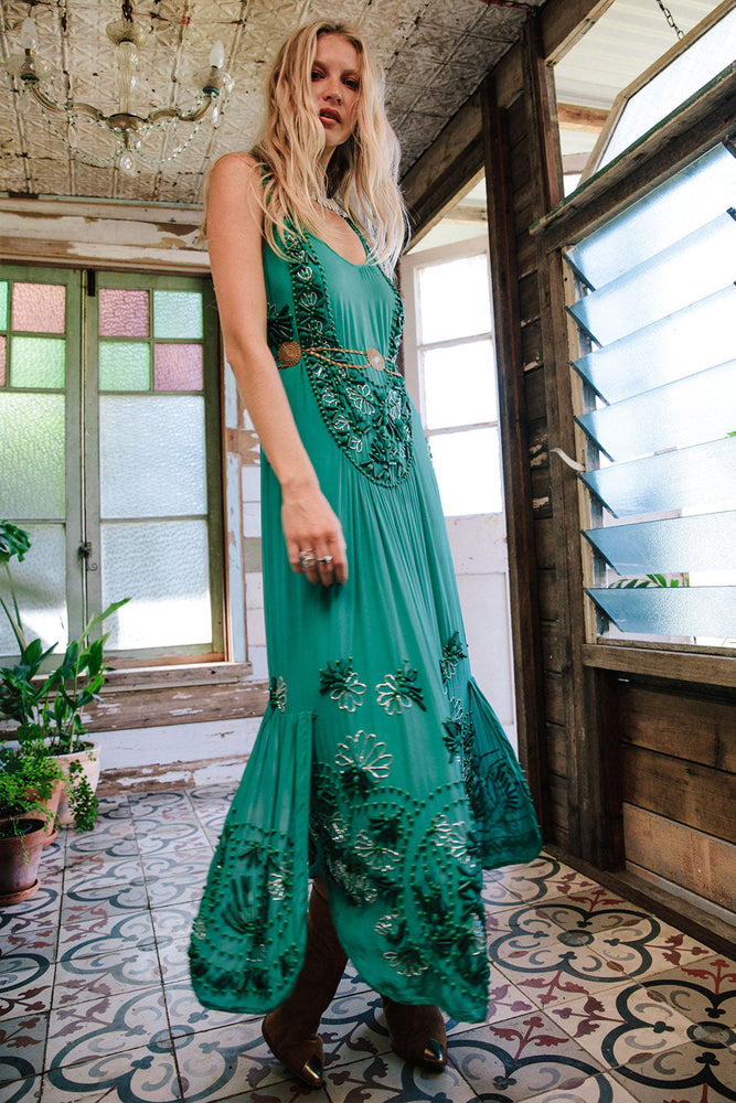 Moonlight Drive Silk Hand Beaded Flapper Dress