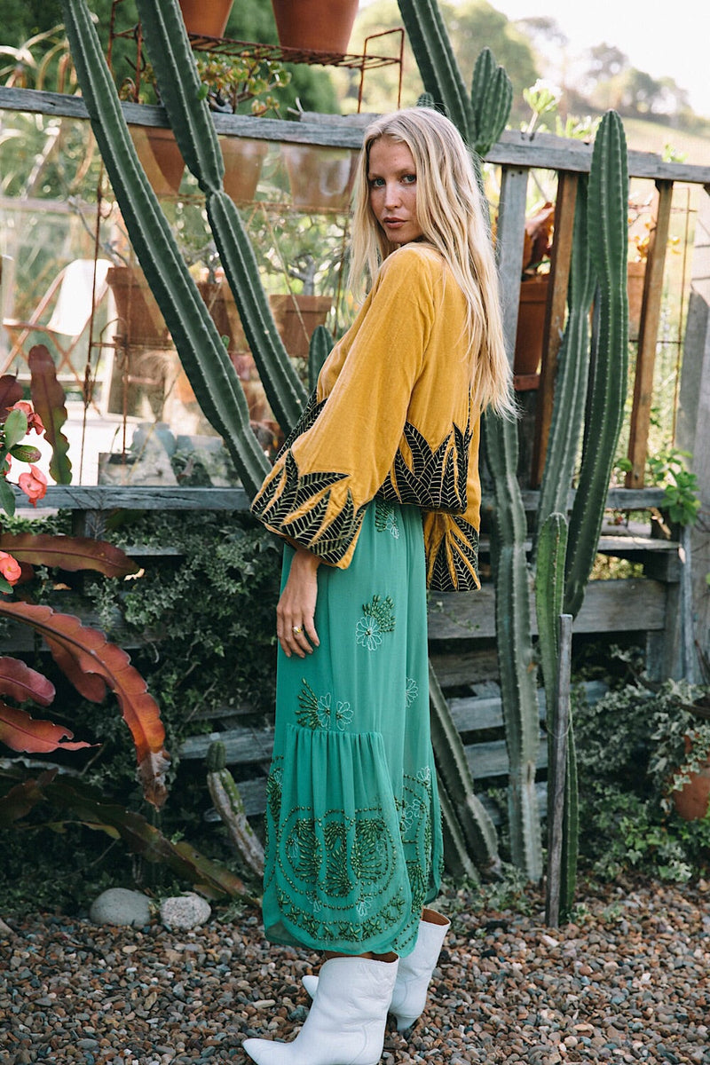 Moonlight Drive Silk Hand Beaded Flapper Dress - Chasing Unicorns