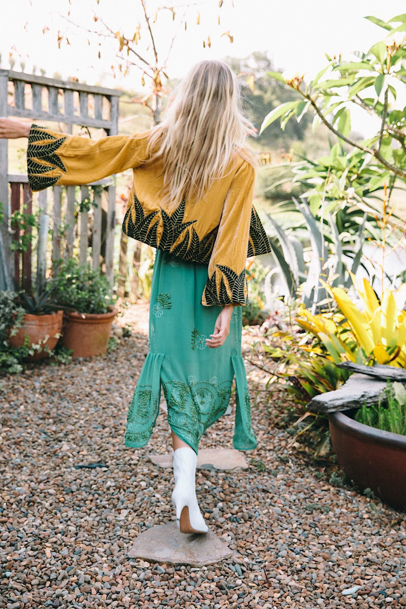 Moonlight Drive Silk Hand Beaded Flapper Dress - Chasing Unicorns