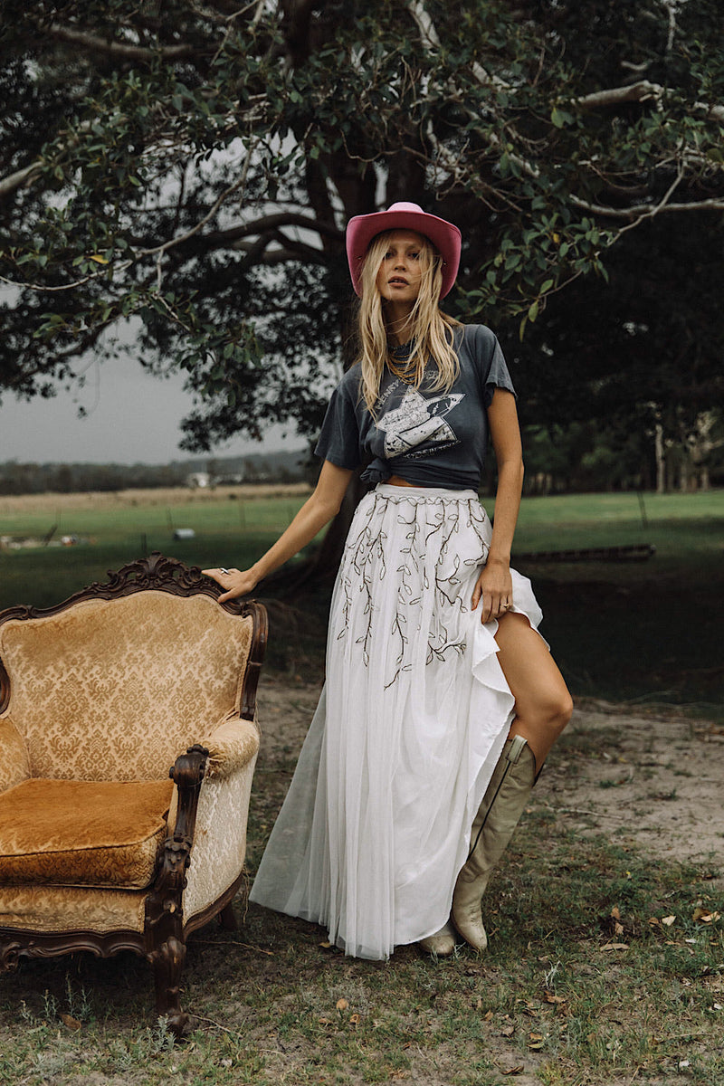 Moonlight Mile Tulle And Embroidered Skirt Sample - Chasing Unicorns