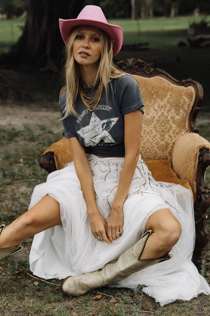 Moonlight Mile Tulle And Embroidered Skirt Sample - Chasing Unicorns