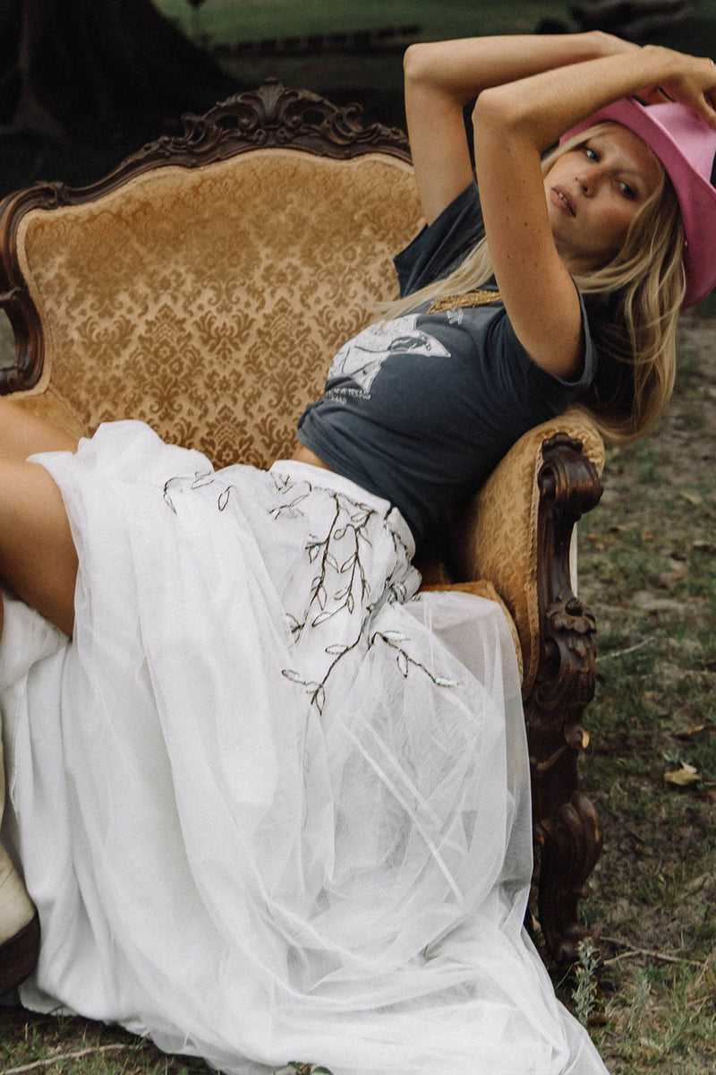 Moonlight Mile Tulle And Embroidered Skirt Sample - Chasing Unicorns