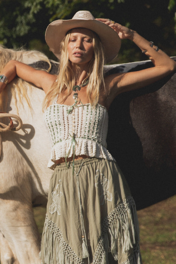 More Than A Feeling Crochet Camisole - Sage