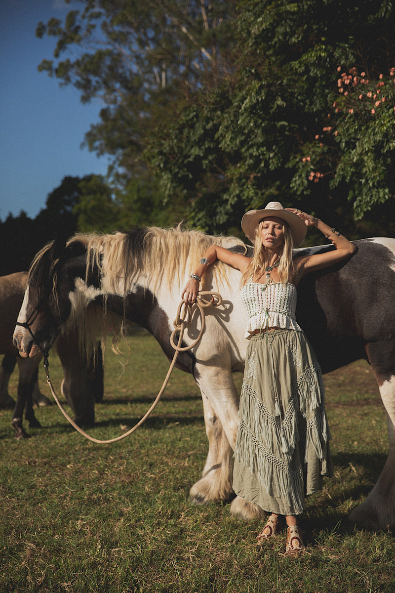 More Than A Feeling Crochet Camisole - Sage - Chasing Unicorns