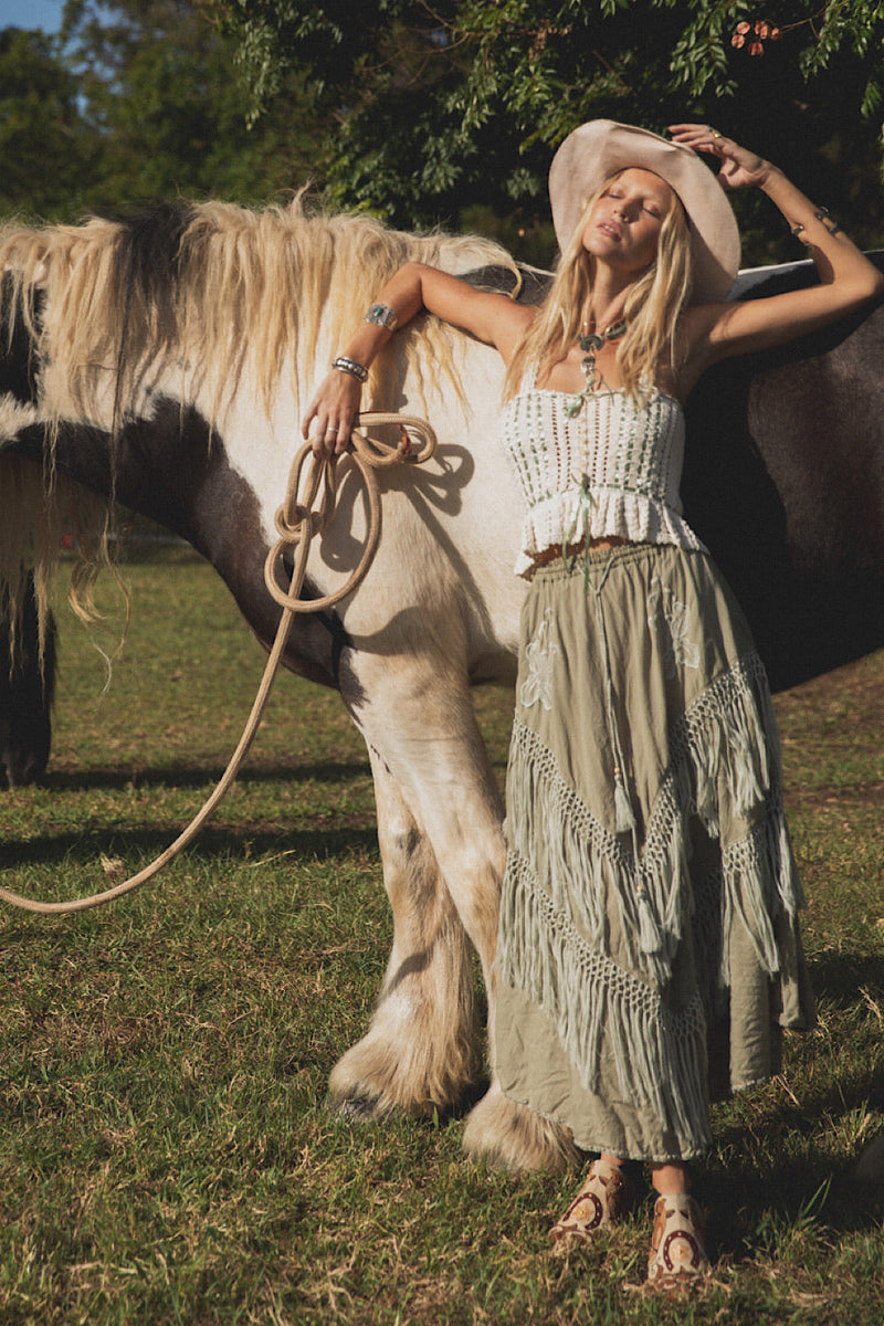 More Than A Feeling Crochet Camisole - Sage - Chasing Unicorns