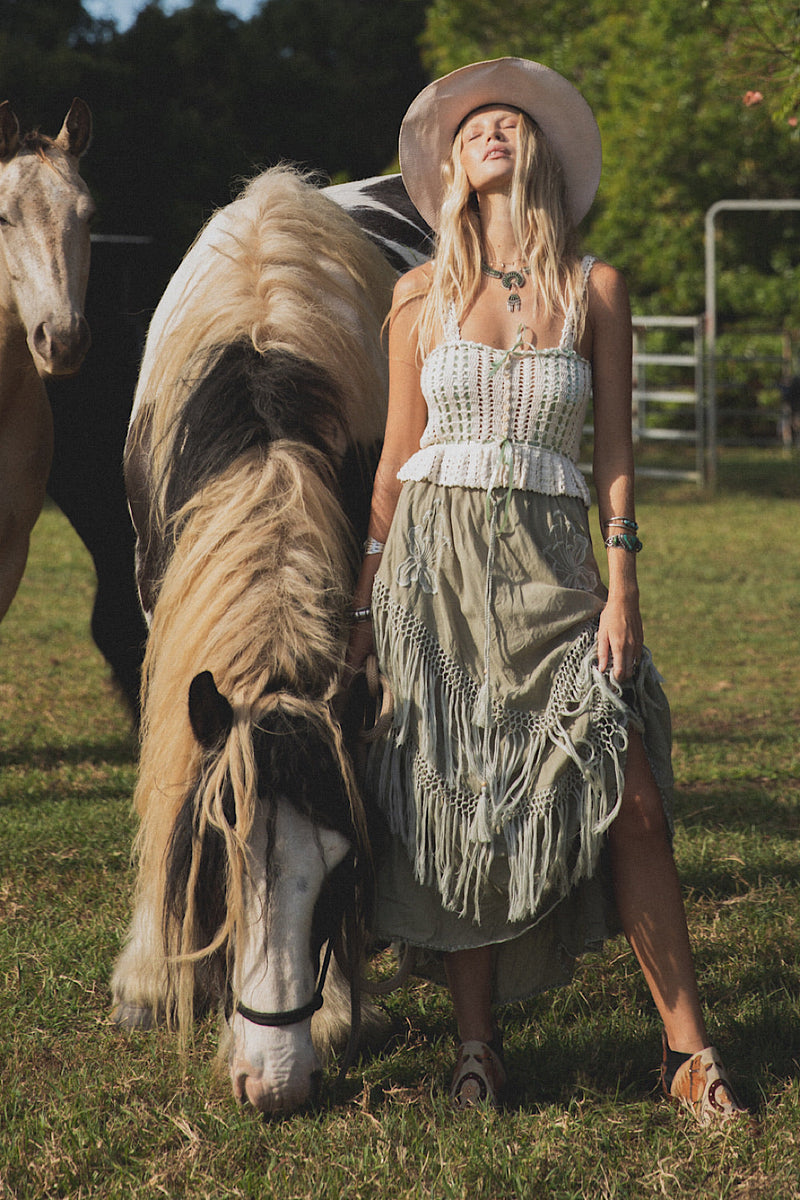 More Than A Feeling Crochet Camisole - Sage - Chasing Unicorns