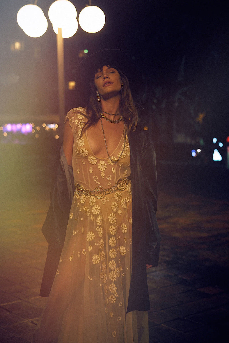 More Than This Tulle, Embroidered + Beaded Maxi Dress - Chasing Unicorns