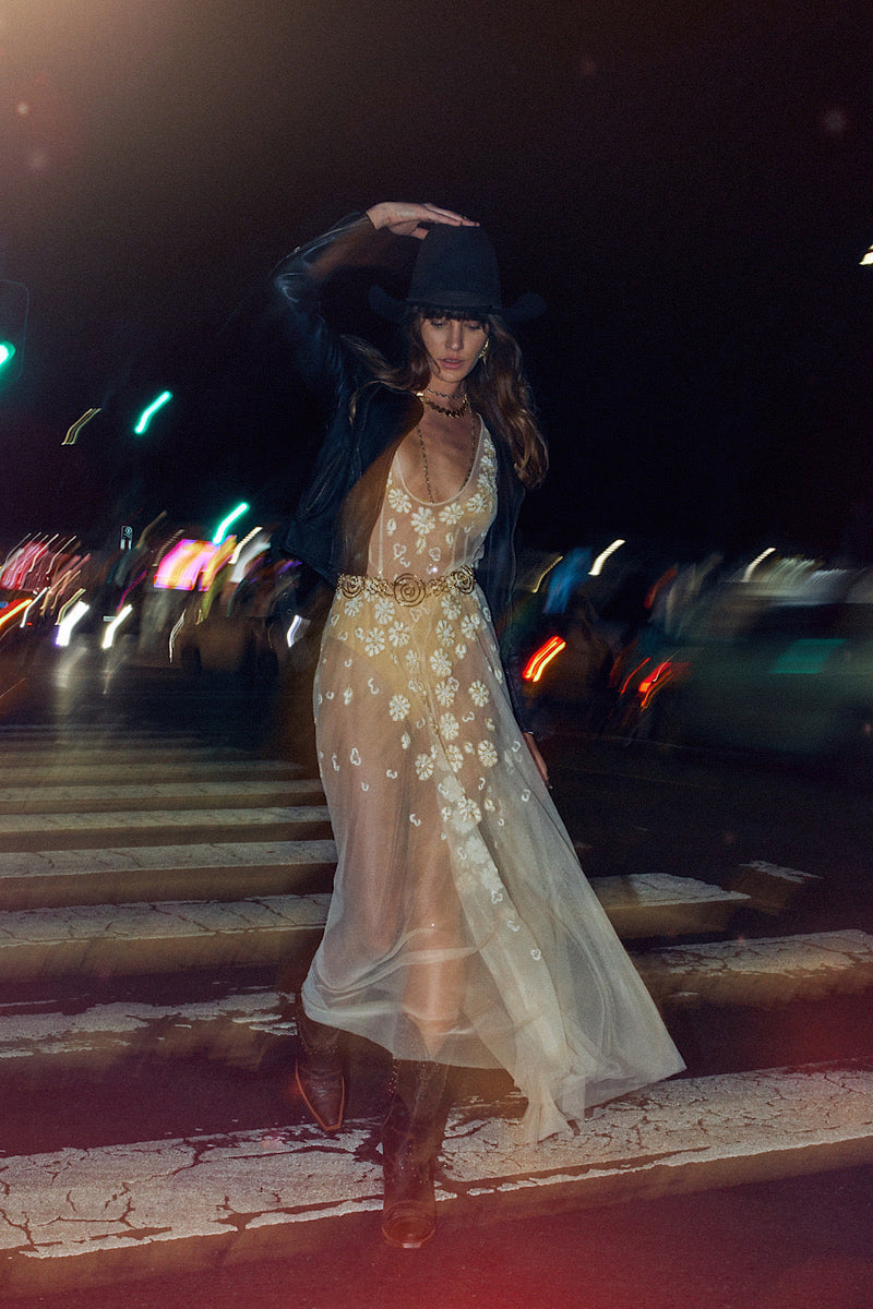 More Than This Tulle, Embroidered + Beaded Maxi Dress - Chasing Unicorns