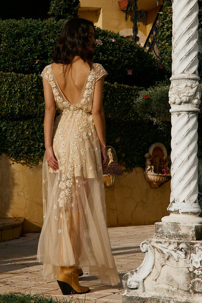 More Than This Tulle, Embroidered + Beaded Maxi Dress - Chasing Unicorns