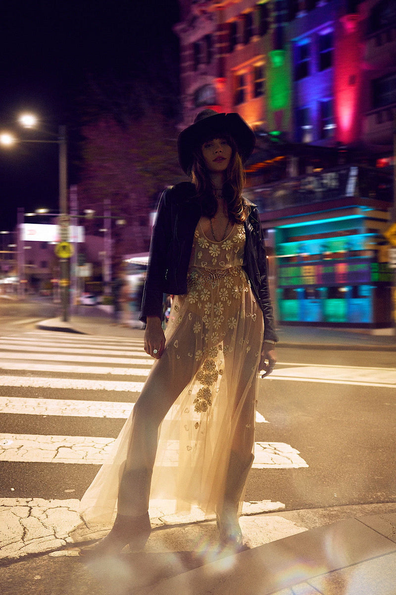 More Than This Tulle, Embroidered + Beaded Maxi Dress - Chasing Unicorns