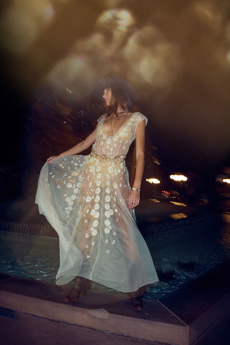 More Than This Tulle, Embroidered + Beaded Maxi Dress - Chasing Unicorns