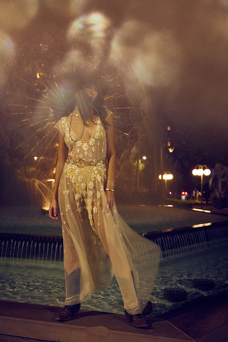 More Than This Tulle, Embroidered + Beaded Maxi Dress - Chasing Unicorns