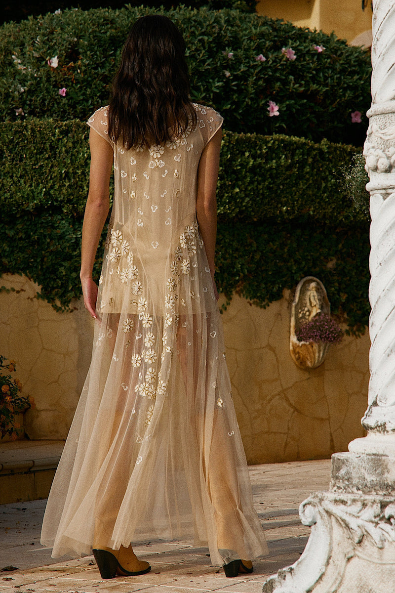 More Than This Tulle, Embroidered + Beaded Maxi Dress - Chasing Unicorns