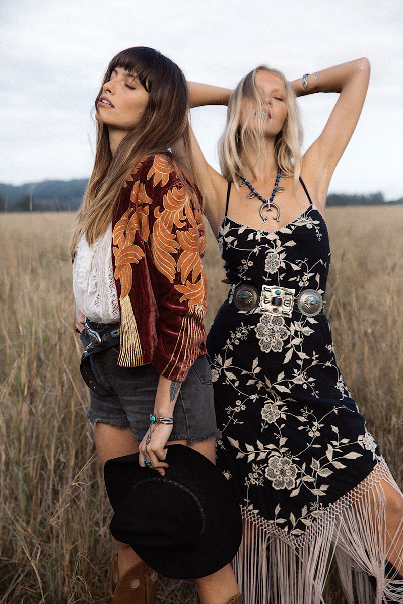 Movin’ On Up Cropped Velvet Jacket- Russet - Chasing Unicorns