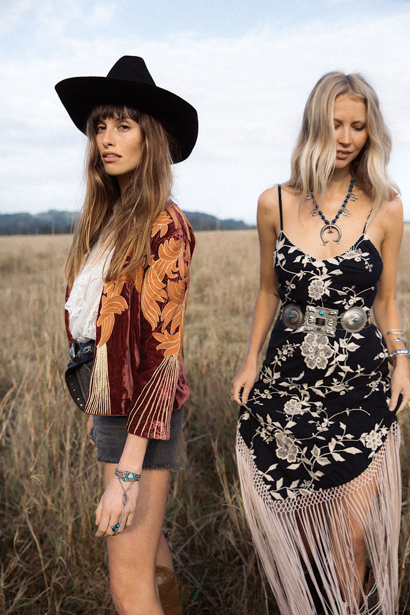 Movin’ On Up Cropped Velvet Jacket- Russet - Chasing Unicorns