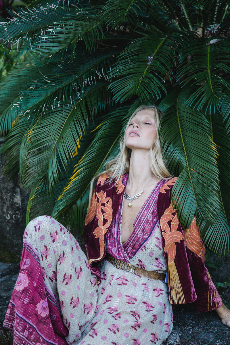 Movin’ On Up Cropped Velvet Jacket- Russet - Chasing Unicorns