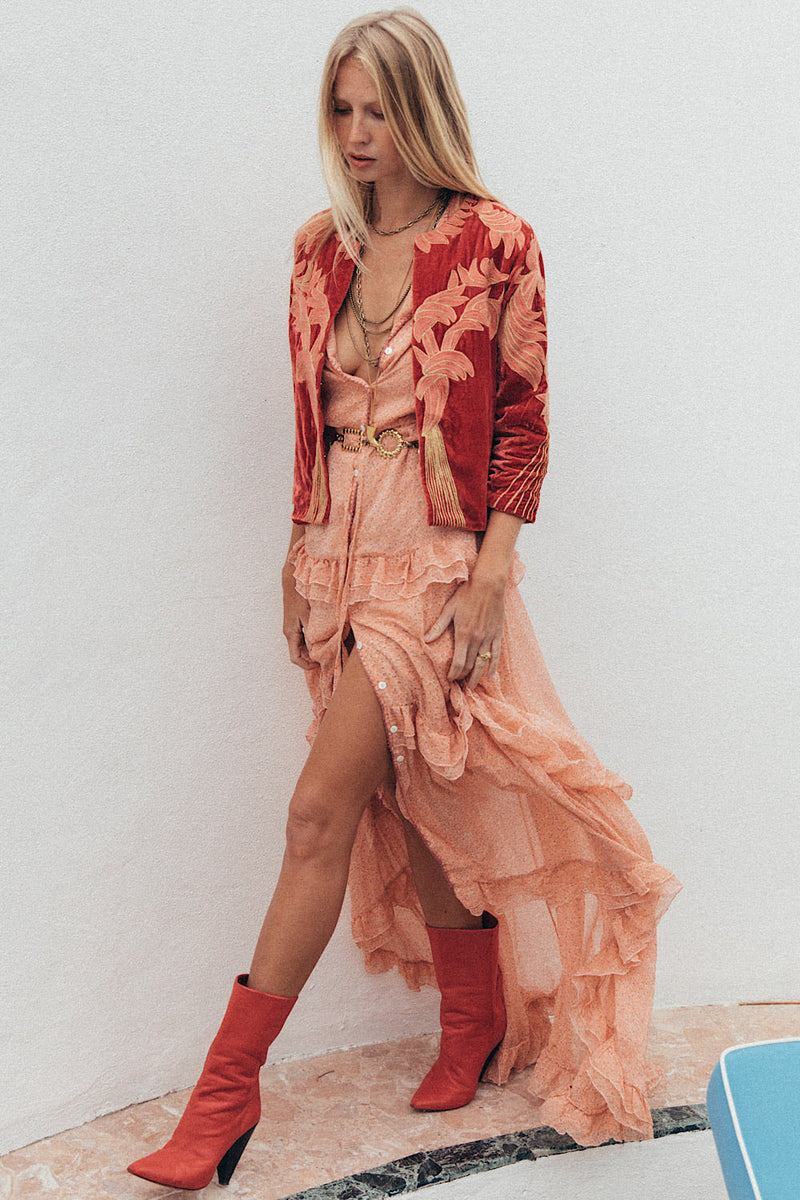 Movin’ On Up Velvet Jacket - Chasing Unicorns