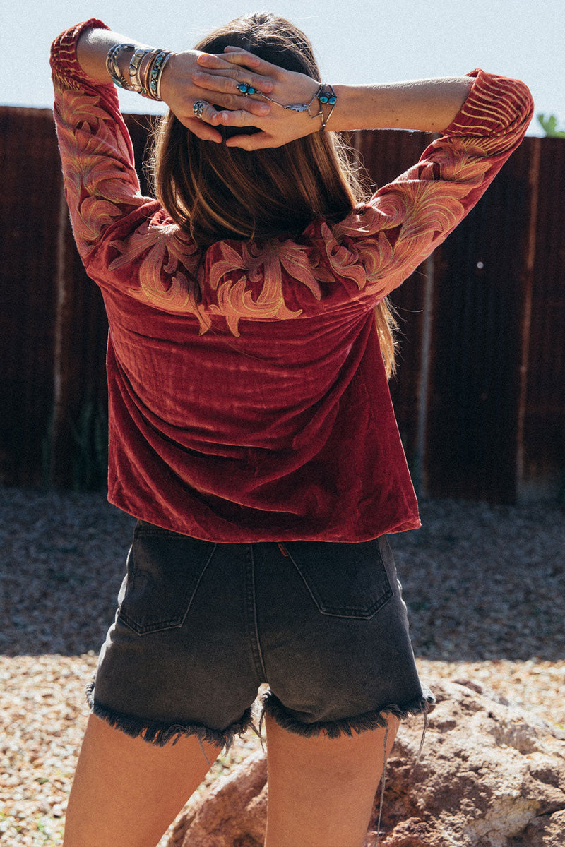 Movin’ On Up Velvet Jacket - Chasing Unicorns