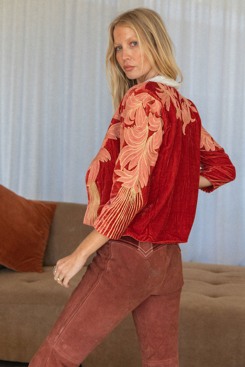 Movin’ On Up Velvet Jacket - Chasing Unicorns