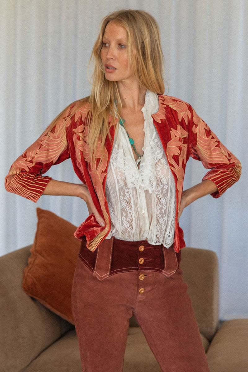 Movin’ On Up Velvet Jacket - Chasing Unicorns