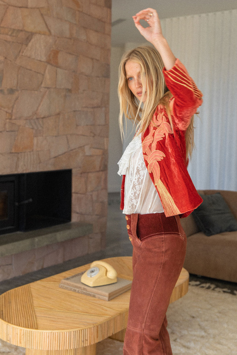 Movin’ On Up Velvet Jacket - Chasing Unicorns