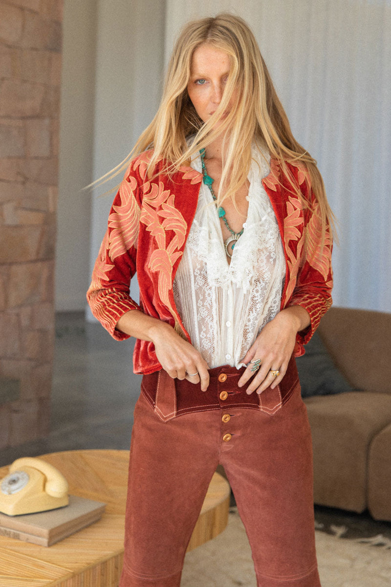 Movin’ On Up Velvet Jacket - Chasing Unicorns