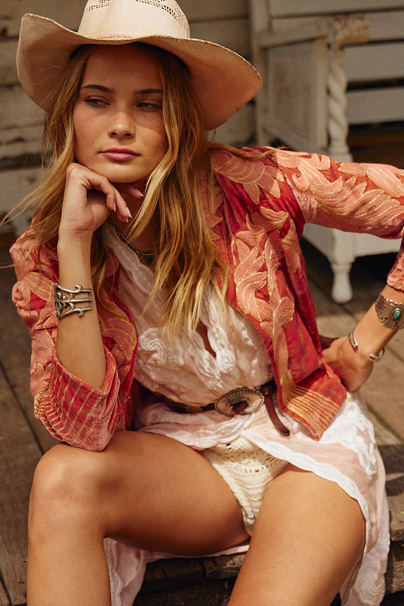 Movin’ On Up Velvet Jacket - Chasing Unicorns