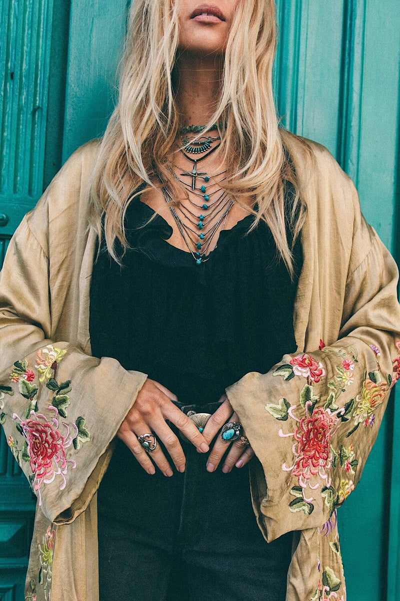 Mystery Dance Kimono  - Soft Fennel - Chasing Unicorns