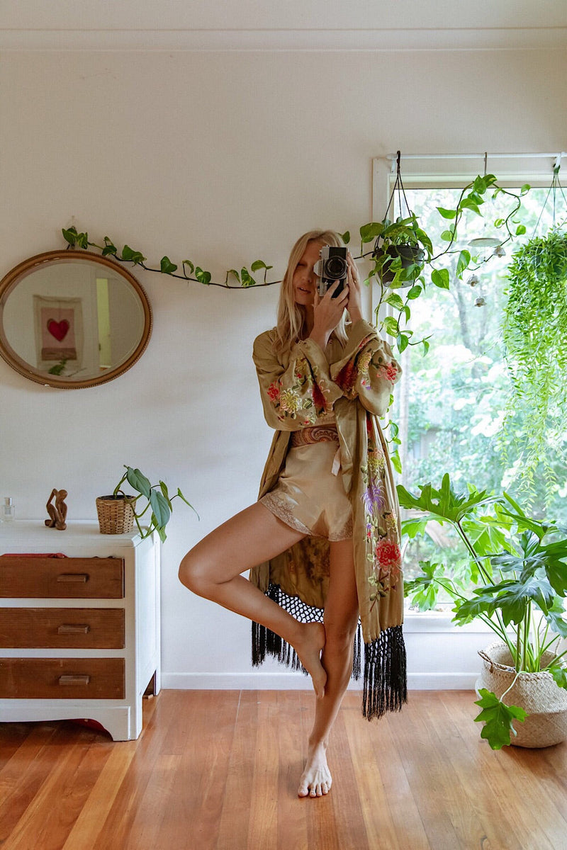 Mystery Dance Kimono  - Soft Fennel - Chasing Unicorns