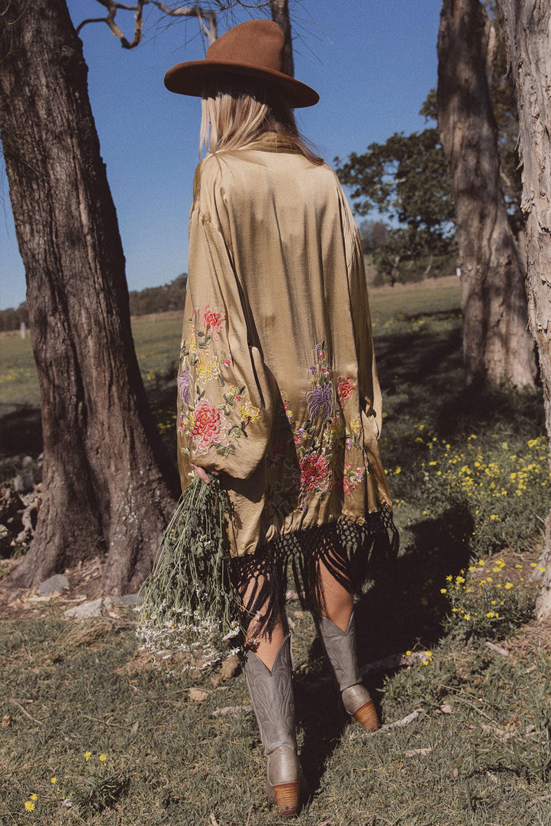 Mystery Dance Kimono  - Soft Fennel - Chasing Unicorns
