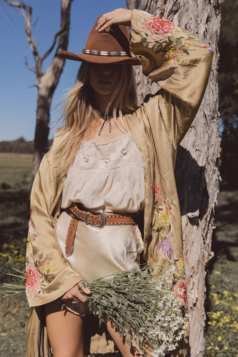 Mystery Dance Kimono  - Soft Fennel - Chasing Unicorns