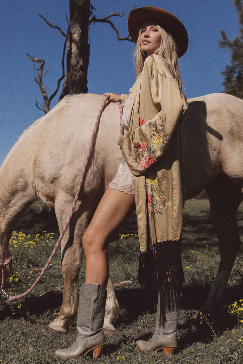 Mystery Dance Kimono  - Soft Fennel - Chasing Unicorns