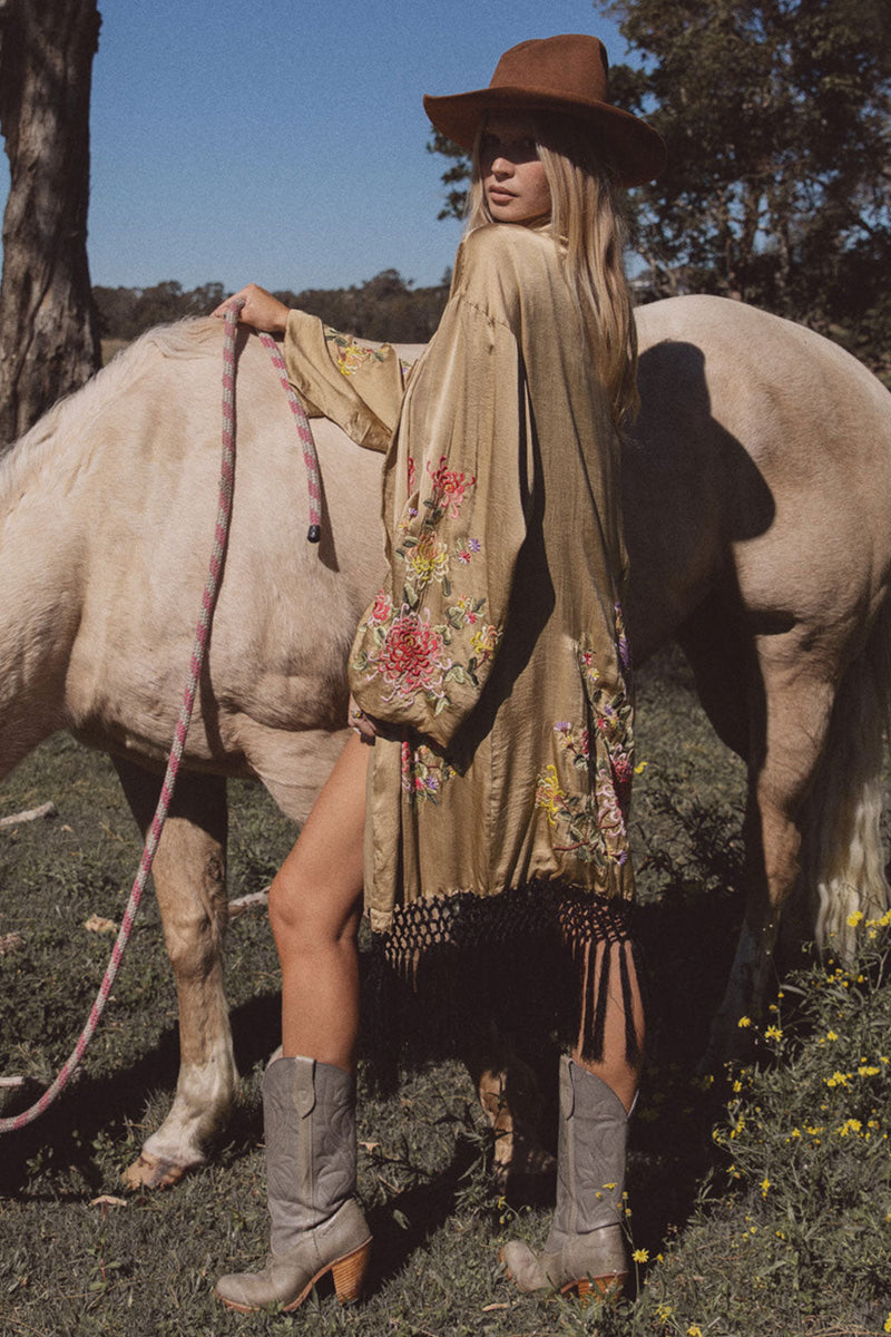 Mystery Dance Kimono  - Soft Fennel - Chasing Unicorns