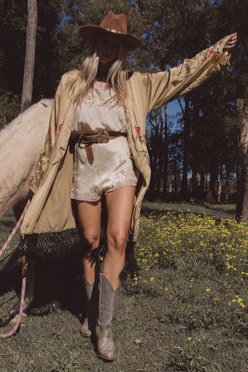 Mystery Dance Kimono  - Soft Fennel - Chasing Unicorns