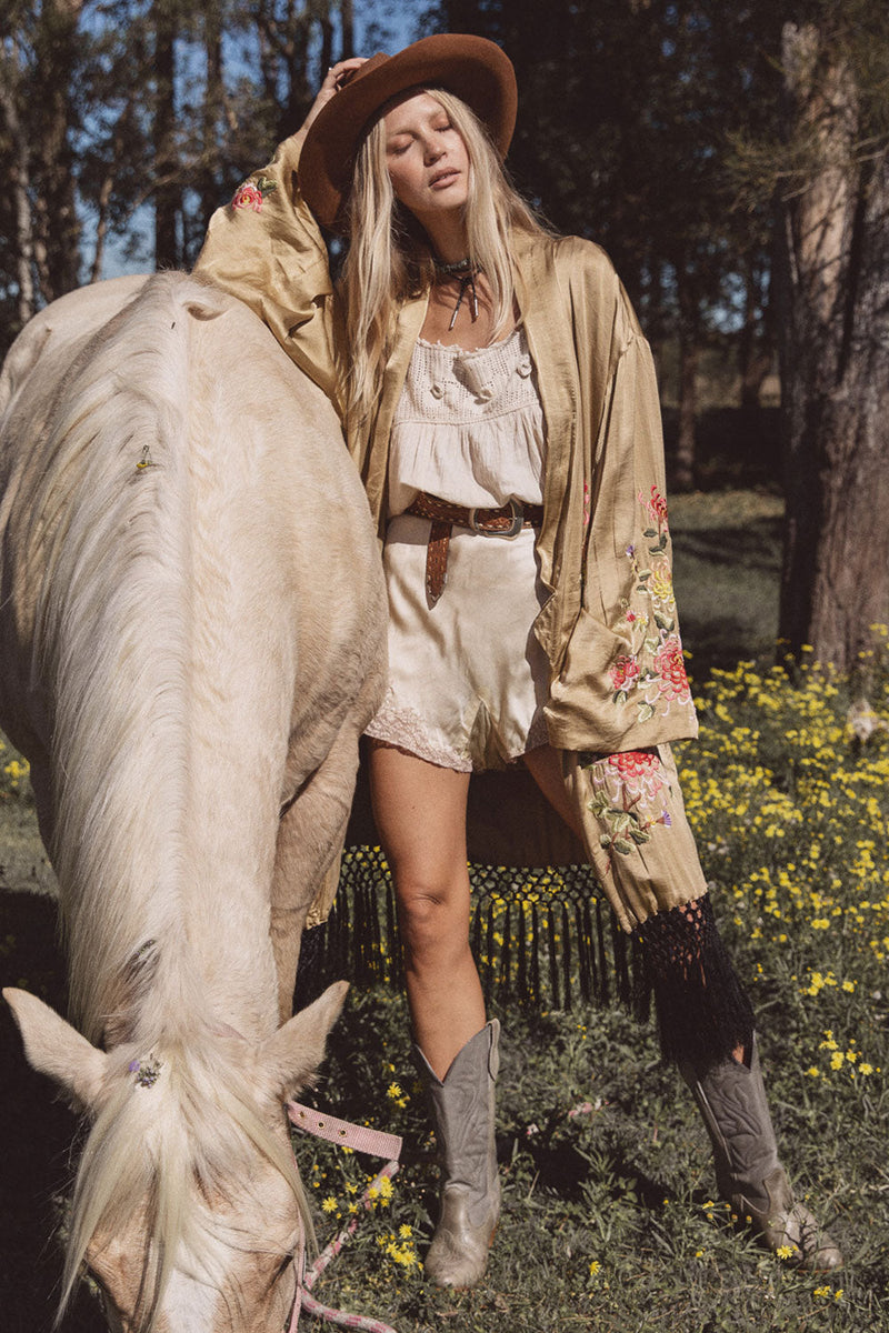 Mystery Dance Kimono  - Soft Fennel - Chasing Unicorns
