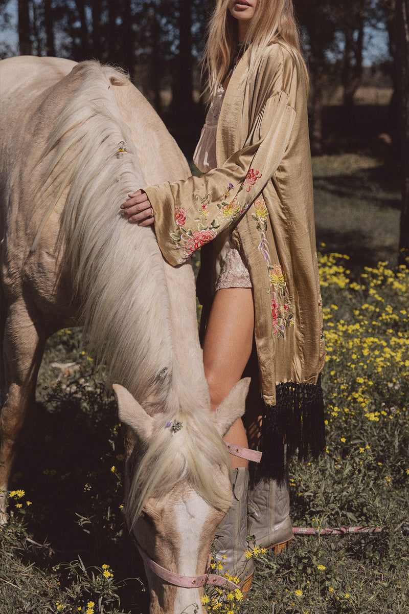 Mystery Dance Kimono  - Soft Fennel - Chasing Unicorns