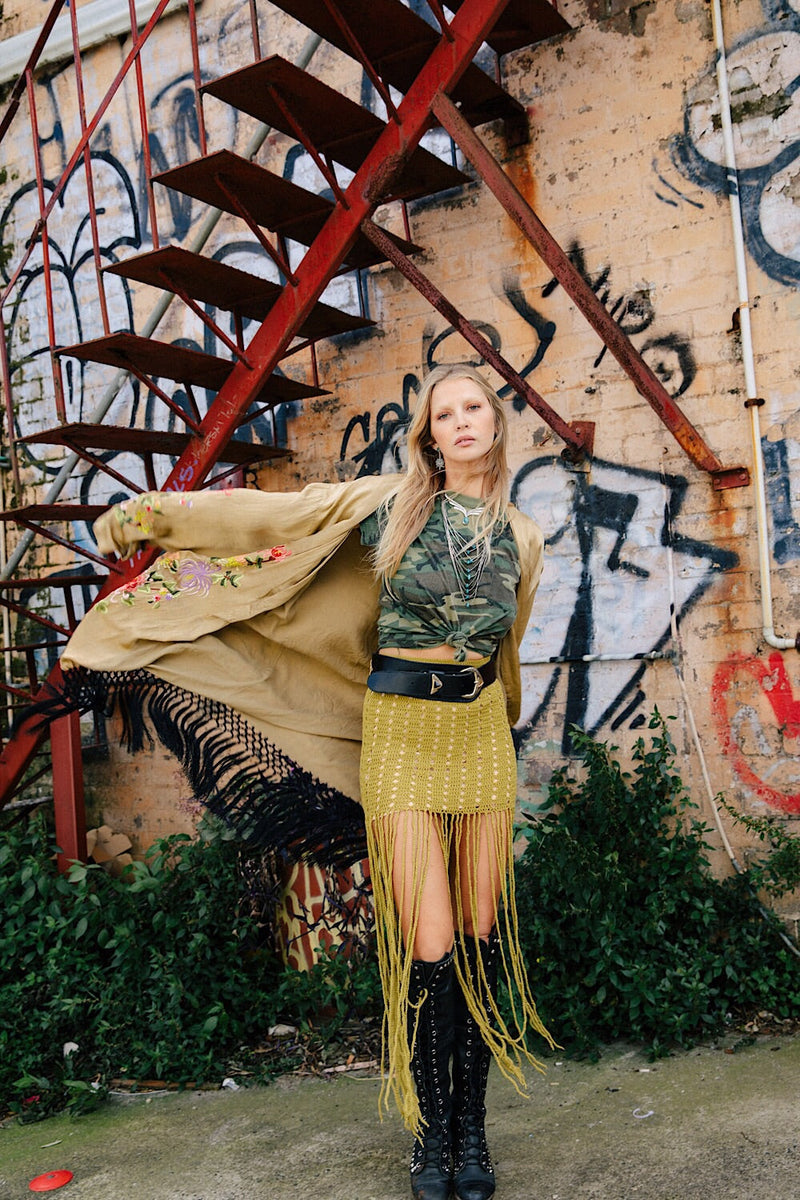 Mystery Dance Kimono  - Soft Fennel - Chasing Unicorns