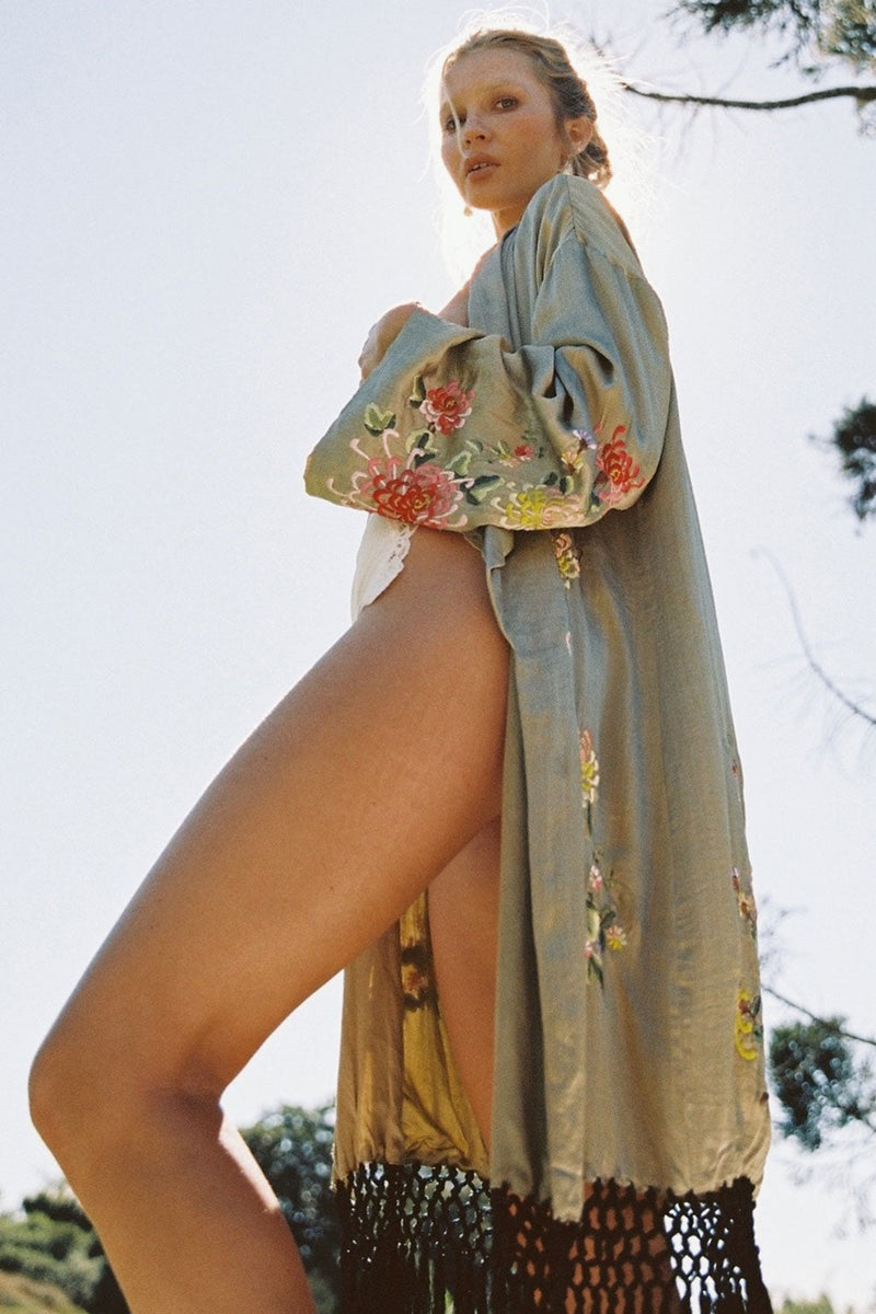 Mystery Dance Kimono  - Soft Fennel - Chasing Unicorns