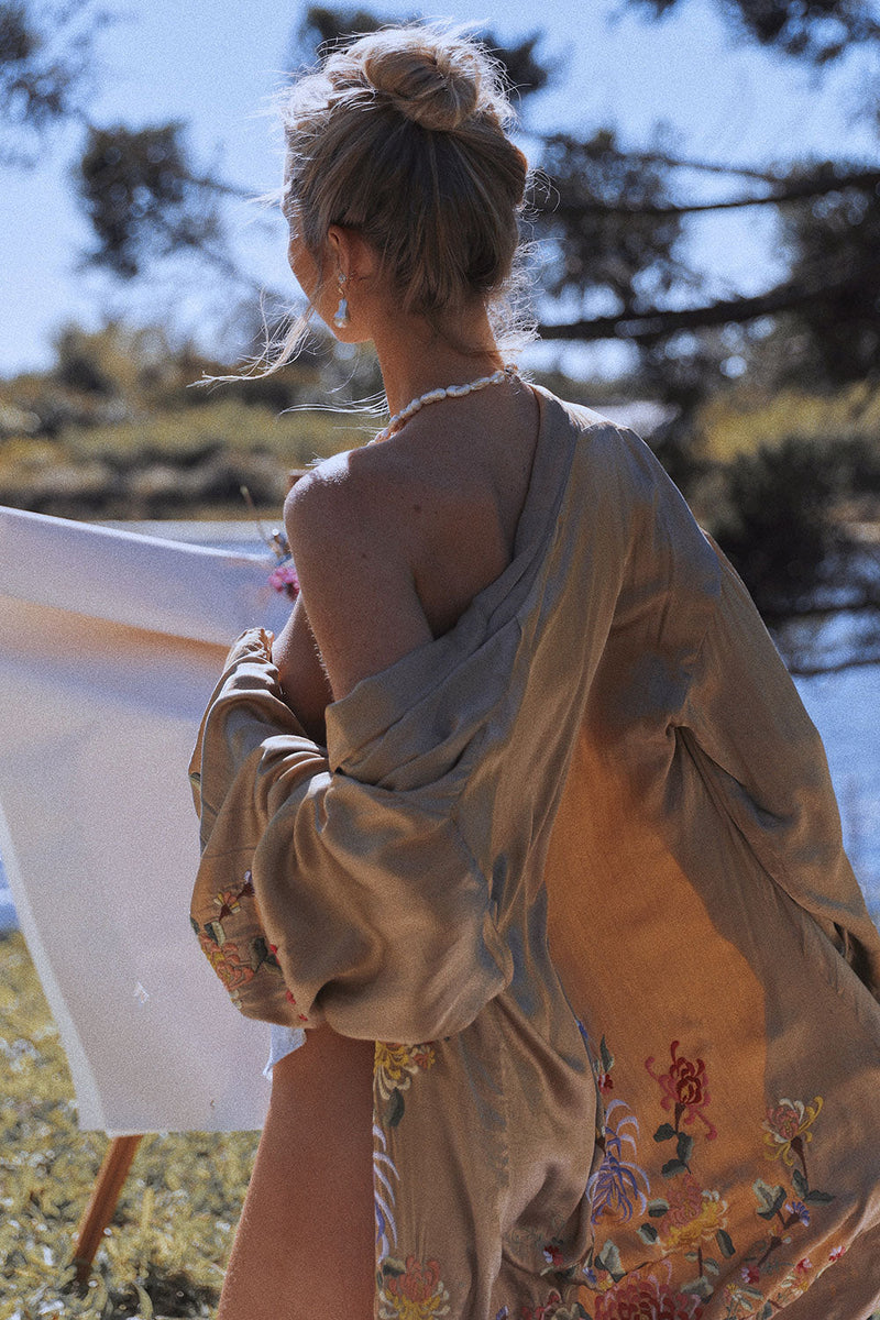 Mystery Dance Kimono  - Soft Fennel - Chasing Unicorns