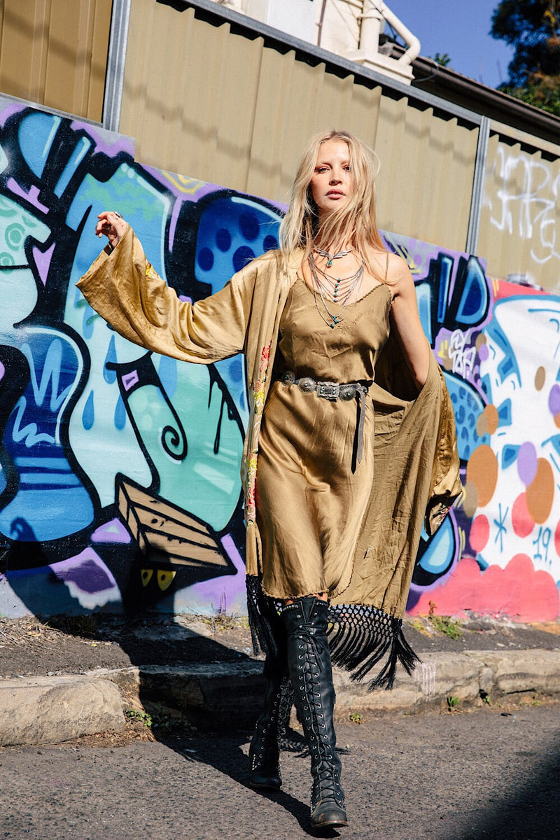 Mystery Dance Kimono  - Soft Fennel - Chasing Unicorns