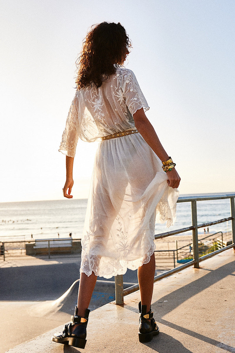 Natural Mystic Silk/Cotton Maxi Dress - Chasing Unicorns