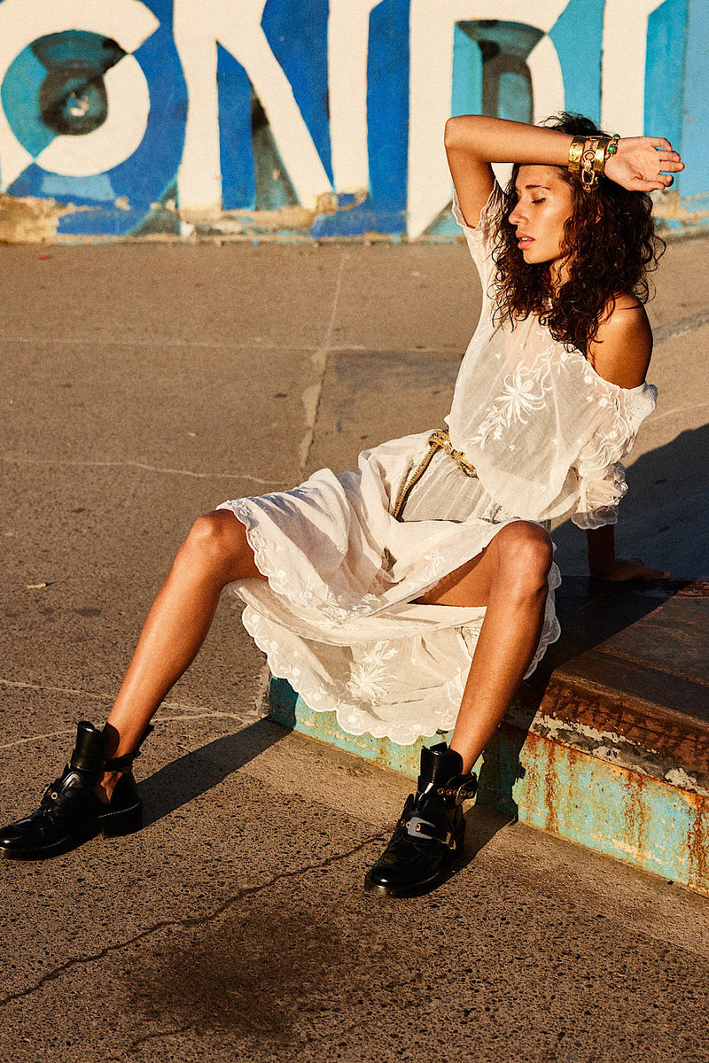 Natural Mystic Silk/Cotton Maxi Dress - Chasing Unicorns