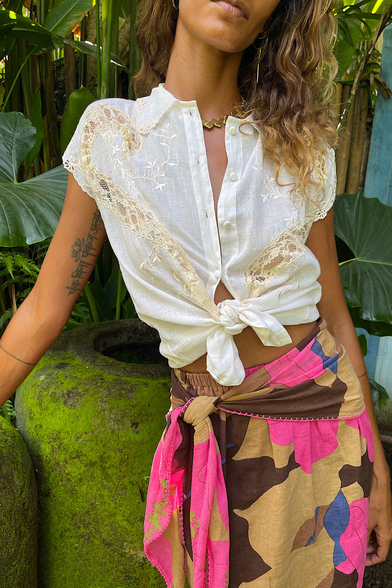 NEW Cotton And Lace Western Blouse - Chasing Unicorns