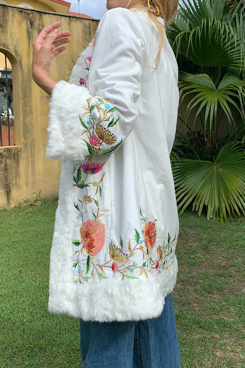 New York Groove Velvet Embroidered Penny Lane Coat - Chasing Unicorns