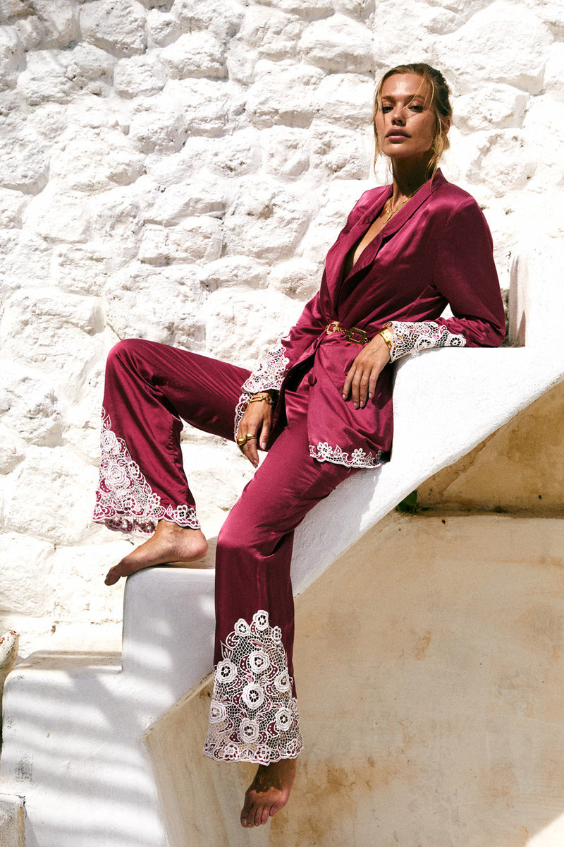 One Of Those Nights Silk Cutwork Jacket - Chasing Unicorns